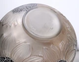 René Lalique "Dahlias" Vase No. 938 Grey Patinated Frosted Glass c.1923