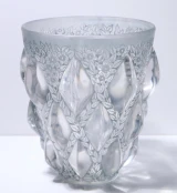 Rene Lalique "Rampillon" Vase No. 991 Frosted Grey Glass c.1927
