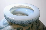 Important René Lalique Salmonidés Opalescent Blue 29.8cm Vase Ref No. 1015