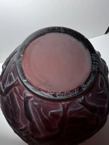 Authentic René Lalique Archers Cased Ruby Red Glass Vase No. 893 Circa 1921