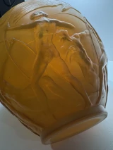 Authentic René Lalique Archers Cased Butterscotch Glass Vase No. 893 Circa 1921