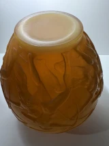 Authentic René Lalique Archers Cased Butterscotch Glass Vase No. 893 Circa 1921