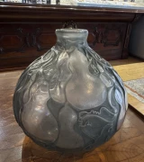 René Lalique Courges Blue Grey Patina Vase, Model No. 900, Designed 1914