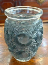 René Lalique Bagatelle Vase No. 10936 Blue Grey Patina Glass c1939 Signed France