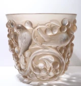 René Lalique Avallon Vase No. 986 Sepia Patinated Frosted Glass c1927 Art Deco
