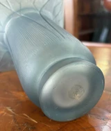 René Lalique "Lotus" Vase No. 945 Frosted Blue Glass c1920 Art Deco France
