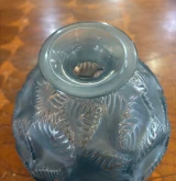 René Lalique "Ormeaux" Vase No. 984 Grey Blue Patinated Glass c1926