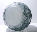 René Lalique "Ormeaux" Vase No. 984 Grey Blue Patinated Glass c1926