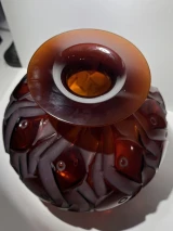 René Lalique Penthievre Rare Red Amber 26cm Vase Ref No. 1011 Designed 1928