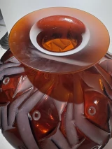 René Lalique Penthievre Rare Red Amber 26cm Vase Ref No. 1011 Designed 1928