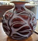 René Lalique Sophora Rare Red Amber 26cm Vase Ref No. 977 Designed 1926