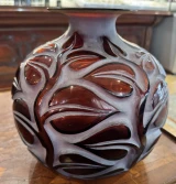 René Lalique Sophora Rare Red Amber 26cm Vase Ref No. 977 Designed 1926