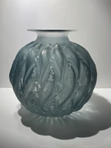 René Lalique Marisa Blue Opalescent 23cm Vase Ref No. 1002 Designed 1927