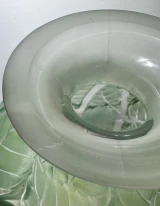 René Lalique “Milan” Vase No. 1025 Circa 1929 Green Stained Frosted Glass 28.5cm