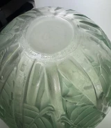 René Lalique “Milan” Vase No. 1025 Circa 1929 Green Stained Frosted Glass 28.5cm