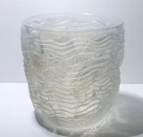 René Lalique "Dauphins" Vase No. 10-900 Opalescent Blue Glass c1932