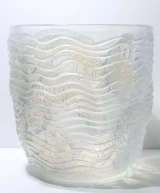 René Lalique "Dauphins" Vase No. 10-900 Opalescent Blue Glass c1932