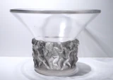René Lalique "Farandole" Vase No. 1052 Frosted & Clear Glass c1930