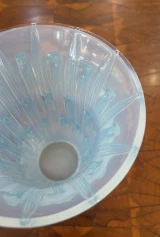René Lalique "Bellis" Vase No. 1097 Opalescent Blue Glass c.1926