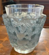 René Lalique "Bacchus" Vase No. 997 Blue Patinated Glass c1938