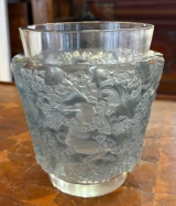 René Lalique "Bacchus" Vase No. 997 Blue Patinated Glass c1938