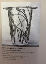 René Lalique "Bordure Bluets" Vase No. 907 Blue Patina c.1913