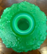 René Lalique "Druide" (Gui de Chêne) Vase No. 937 Jade Green Glass c.1924