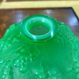 René Lalique "Druide" (Gui de Chêne) Vase No. 937 Jade Green Glass c.1924