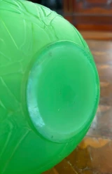 René Lalique "Druide" (Gui de Chêne) Vase No. 937 Jade Green Glass c.1924
