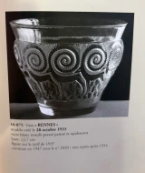 René Lalique "Rennes" Vase No. 10875 Clear & Soft Green Frosted Glass c1933