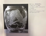René Lalique "Pigeons" Vase No. 939 Blue Patinated Glass c.1924