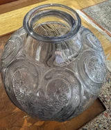 René Lalique Lezards et Bleuet Blue Patina Vase No. 879 Designed 1913 33.5cm