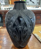 René Lalique Black Lezards et Bleuet Vase No. 879 Designed 1913 Glass 33.7cm