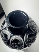 René Lalique Black Lezards et Bleuet Vase No. 879 Designed 1913 Glass 33.7cm