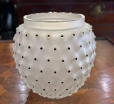René Lalique "Cactus" Vase No. 1089 Frosted Glass with Black Enamel c1933