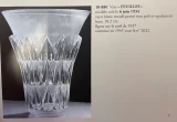René Lalique Feuilles Vase No. 10-880 Frosted Clear Glass c1934 Signed France