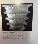René Lalique Chevreuse Vase No.1081 c1930 Frosted Glass Sepia Patina Signed