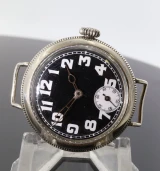 Antique W&D Rolex Nickle Silver Officers Trench 33.8mm Watch Screw Front & Back