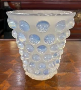 René Lalique Bammako Pearlescent Vase No.10-882 w/ Frosted Glass c1934 Signed