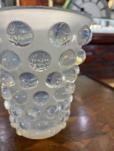René Lalique Bammako Pearlescent Vase No.10-882 w/ Frosted Glass c1934 Signed