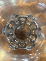 René Lalique Beautreillis Vase No.989 Black & Clear Designed Glass c1927 Signed