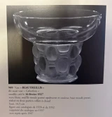 René Lalique Beautreillis Vase No.989 Black & Clear Designed Glass c1927 Signed