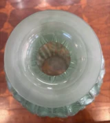 René Lalique Malesherbes Vase No.1014 Green Patinated Glass c1927 Signed