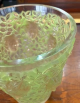 René Lalique Silènes Vase No. 10-923 Green Patinated Opalescent c1938 Signed