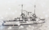 WW1 c1918 RAF Official Aerial Photograph. Unknown British Battleship