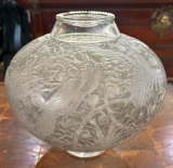 René Lalique Aras Vase No.919 Clear Grey Patina c1924 Signed R. Lalique France
