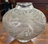 René Lalique Aras Vase No.919 Clear Grey Patina c1924 Signed R. Lalique France