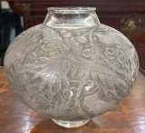 René Lalique Aras Vase No.919 Clear Grey Patina c1924 Signed R. Lalique France