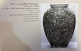 René Lalique Martin-Pêcheurs Vase No.920 Black Glass White Patina c1921 Signed