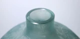 René Lalique Plumes Vase No.944 Blue Patina Frosted Glass c1920 Signed France